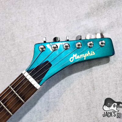 Memphis A2TMB "Dinky" Shredder Electric Guitar (1980s, Teal Metallic) image 8