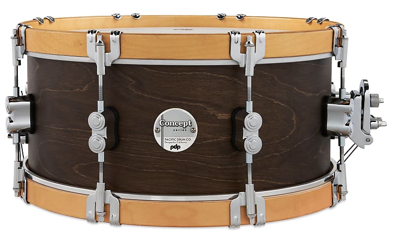 PDP Concept Classic 6.5x14 Walnut Stain Snare with Natural Stain Wood Hoops image 1