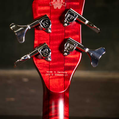 Warwick Pro Series Streamer Stage I 4 String - Burgundy Red Transparent Satin - Electric Bass image 9