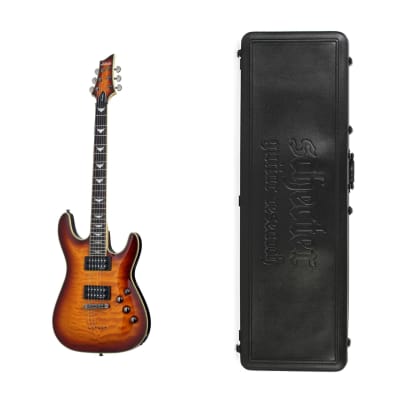 Schecter Omen Extreme-6 6-String Electric Guitar in Vintage Sunburst Bundle with Schecter Universal Hard Shell Carrying Case (2 Items) for sale