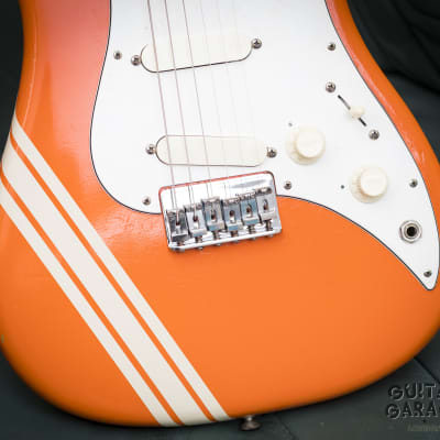 1982 Fender USA Bullet S3 Stratocaster Telecaster Competition Orange guitar with original hardcase image 9