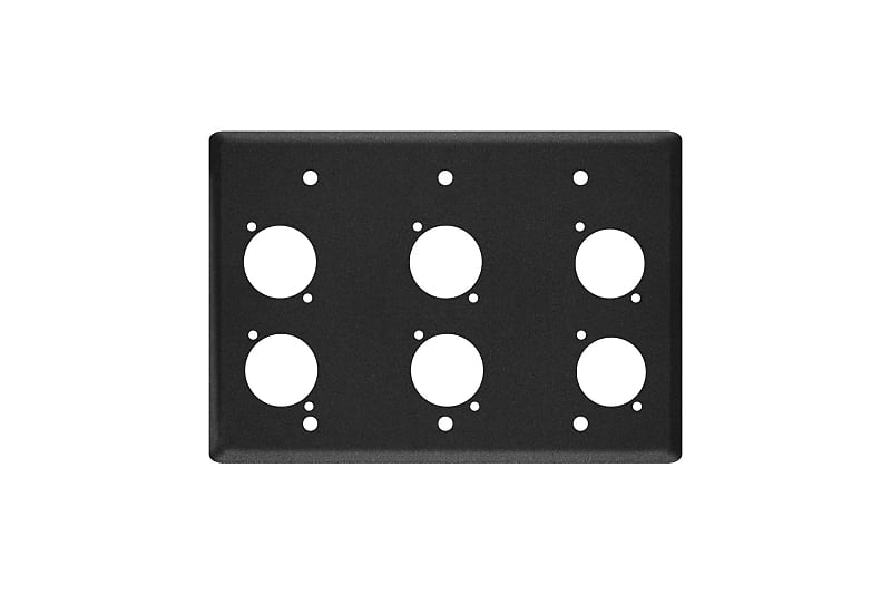Elite Core EC3G6D Black Triple Gang Wall Plate with 6 Reverb