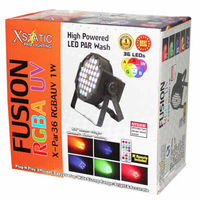 Xstatic X-PAR36RGBAUV-1W IRC Fusion RGBA UV Par 36x 1W LED Slim Par (black) image 8