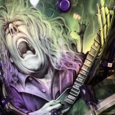 Rikki Rockett's Poison, Rockett Drum Works "Zombie" Kit: 22", 12", 14", 16", 6x14" Snare. Purple Hardware 2012 - Custom Graphics By Craig Fraser. SIGNED! image 7