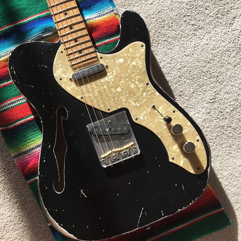 MJT Thinline Telecaster 2019 Black | Reverb