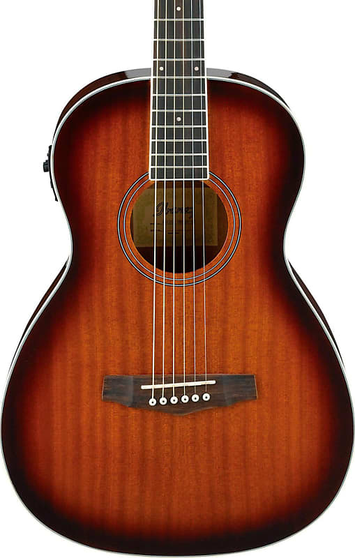 Ibanez PN12E Acoustic-Electric Parlor Guitar, Vintage Mahogany Sunburst image 1