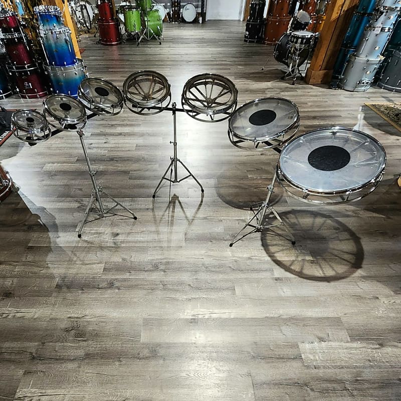 Used Vintage Remo Roto Tom 7pc Set w/Stands & Cases Reverb