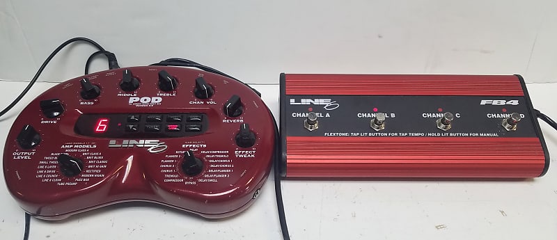 Line 6 POD 2.0 with FB4 Footswitch and Power Supply | Reverb