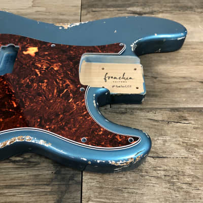 FRANCHIN Jupiter bass guitar body Relic Aged Lake Placid Blue Metallic 100% Nitro Lacquer Alder P-Bass type Made in Italy - Stock piece #20650425 image 5