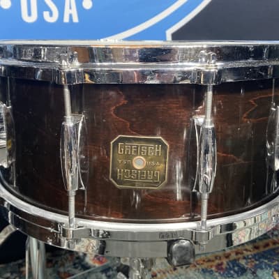 Gretsch Drum Kit, 20", 14", 12", 6x14" Early 1980s, Square Badge - Walnut image 18