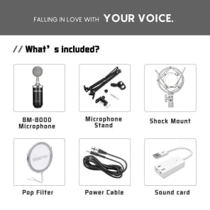Studio Recording Condenser Microphone Set Professional XLR Condenser Mic w Accessories image 7