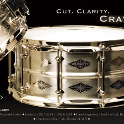 Craviotto Diamond Series Nickel over Brass NOB Snare Drum  Limited Edition 2008 image 2
