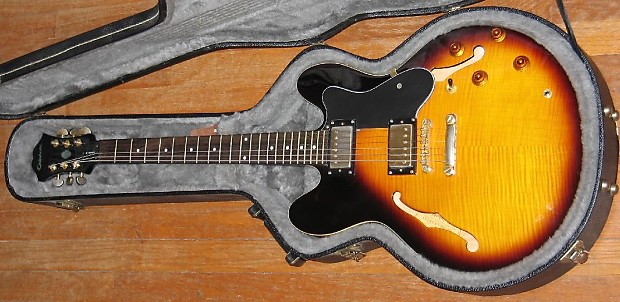 ギブソン エピフォン dot guaranteed Gibson Epiphone Dot Deluxe Flame VS Rare Gold Hardware Early