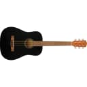 Fender FA-15 3/4 Scale Steel String Acoustic Guitar with Gig Bag, Walnut, Black