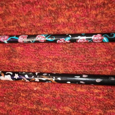 Actual Drum Sticks Used By Lucius Blackworth Of HOTD And spookytoast Hand Painted By Zoe Valentine!! Rare - Collectors Item Unique Rare Art Relic image 6