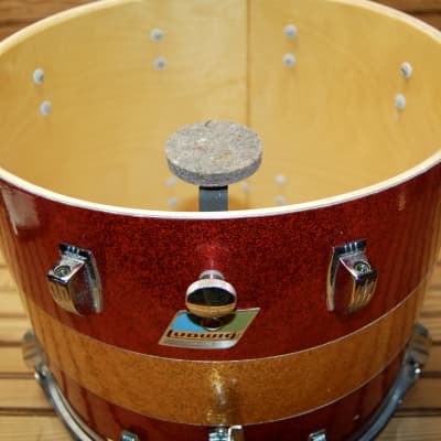 Vintage Ludwig 1970s Maple 15 x 12 Marching Snare Drum - Red/Gold Sparkle image 11