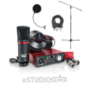 Focusrite Scarlett Solo Studio 2x2 USB Audio Interface (3rd Generation) with AxcessAbles Microphone Stand, Pop Filter and XLR Cables Bundle