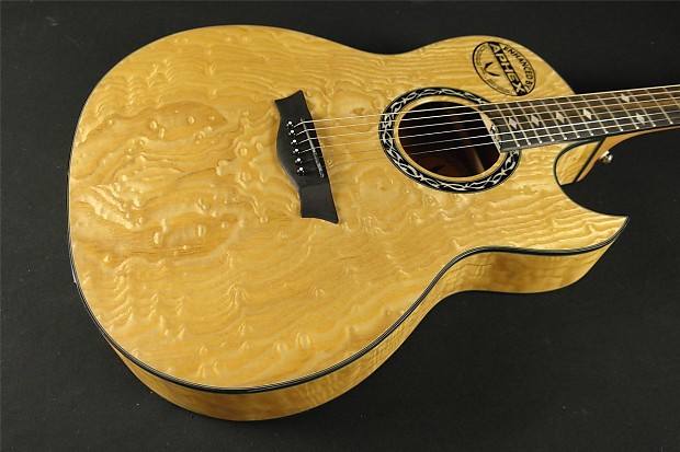 Dean EXQA-GN Exhibition Quilt Ash Thin-Body Cutaway w/ Aphex Electronics Gloss Natural image 2