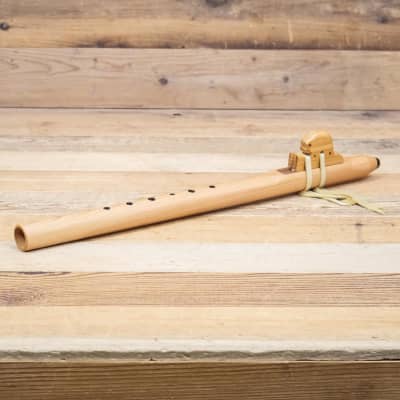 Hawk Native American Style Meditation Flute with Bear totem in E Minor image 2
