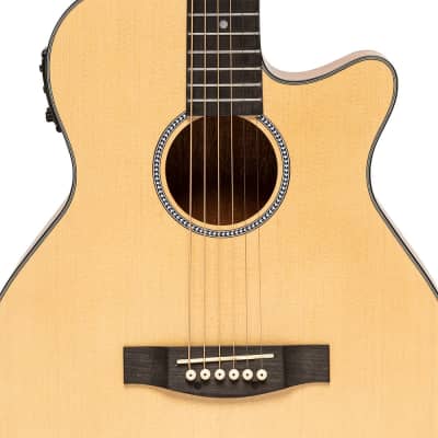 Stagg Cutaway Auditorium Acoustic Electric Guitar - Natural - SA25 ACE SPRUCE image 3