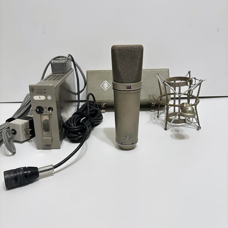 Original Neumann M269 (ac701) mic system including N52 psu w/ xlr mod wired at 110v, Neumann mic box and shock mount image 1