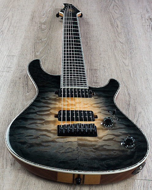 Mayones Regius 8 8 String Baritone Scale Electric Guitar Quilted Maple Top Trans Negative Fade Burst
