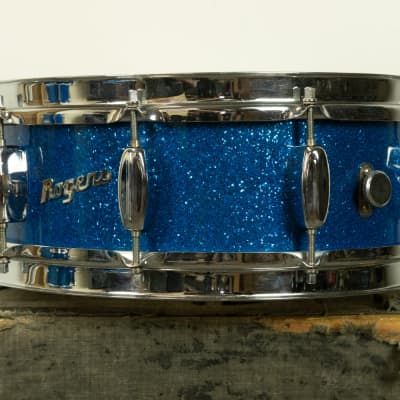 1960s Rogers Swingtime Blue Sparkle Pearl Drum Set image 22
