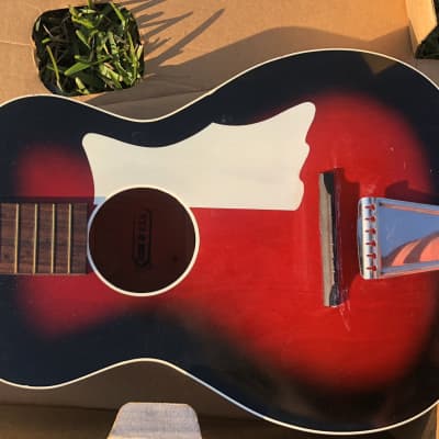 Minty montgomery wards Airline Acoustic  1960s Cherry burst image 9