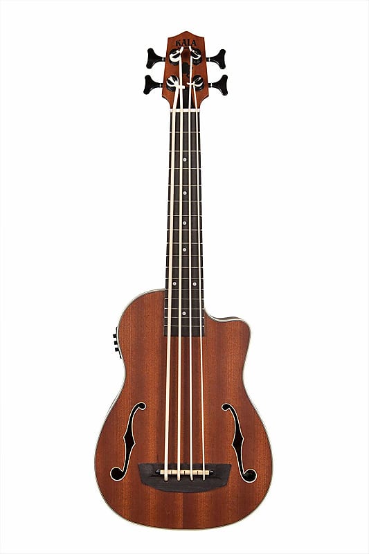 Kala UBASS-JYMN-FS Journeyman Acoustic Electric U-Bass Ukulele With F-Holes and Gig Bag image 1