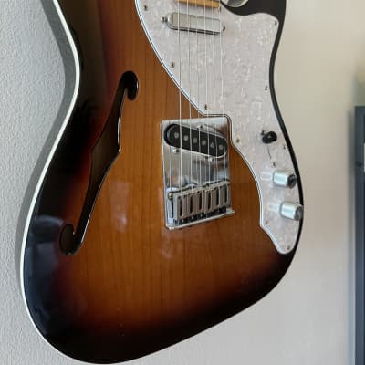 Fender Telecaster Thinline with Maple Fretboard 2014 - 3-Color Sunburst (MIM) image 10