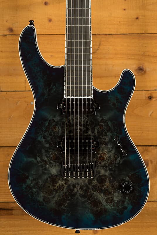 Mayones Regius 7 Trans Jeans Black 2-Tone Blue Burst