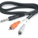 Hosa TRS-201 Insert Cable, TRS to Dual RCA, 1M