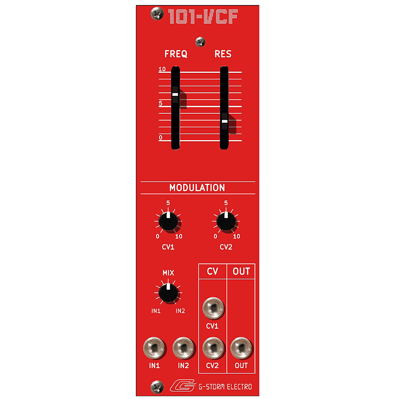G-Storm Electro 101-VCF Red 8HP Eurorack Roland SH-101 Lowpass Filter Adaptation image 1