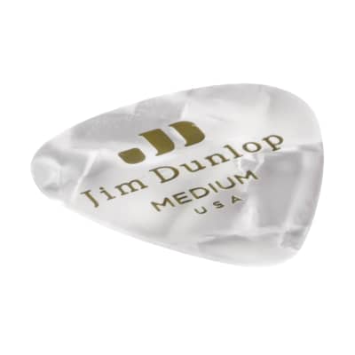 Dunlop Geniune Celluloid Classics Picks (12 Pack, Medium, White Pearl) image 3