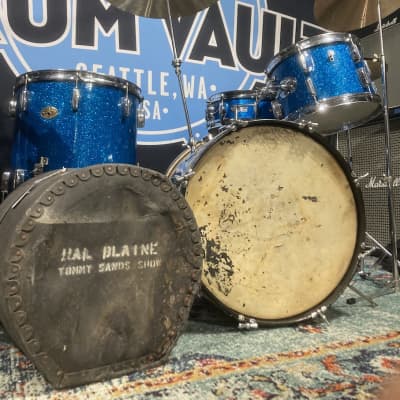 Rogers Hal Blaine's Original "Tommy Sands" Drum Set. Authenticated!! 1950s - Blue Sparkle image 5