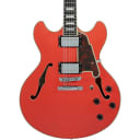 D'Angelico Premier DC Semi-Hollow Electric Guitar with Stopbar Tailpiece Regular Fiesta Red