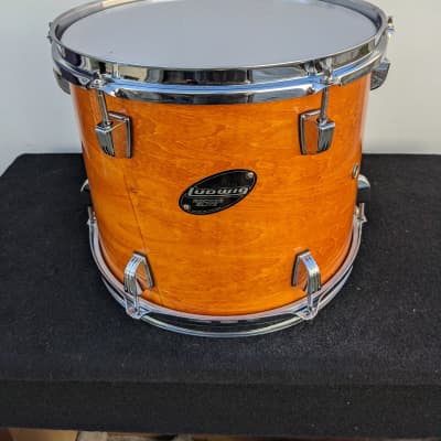 NEW! Ludwig Rocker Elite Taiwan Made 10 x 12" Amber/Orange Lacquer Tom - Looks & Sounds Excellent! image 1