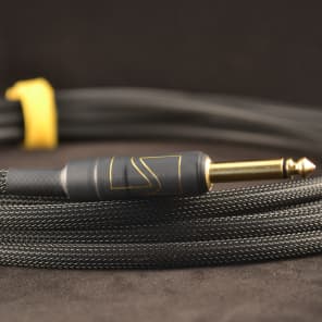 10 Foot Durable Instrument Cable with Mogami 2524, gold G&H plugs, Techflex Sleeving and Riptie wrap image 2
