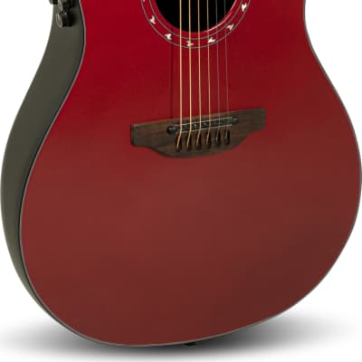 Ovation Ultra Mid-Depth Acoustic-Electric Guitar, Vampira Red w/ Gig Bag image 1
