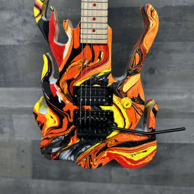 Funk guitars Flame swirl guitar with case! Brand New 2023 image 4