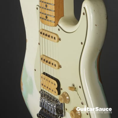 Fender Custom Shop LTD 60 Stratocaster HSS Lighting Heavy Relic Olympic White Over Faded Surf Green Used (Cod. 1476UG) 2012 image 7