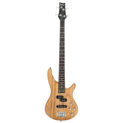 New Glarry GIB 4 String Bass Guitar Full Size SS pickups w/20W Amplifier Burlywood image 2