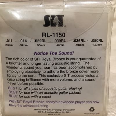SIT RL-1150 Royal Bronze Pro Light 11-50 RL Acoustic Guitar Strings image 2