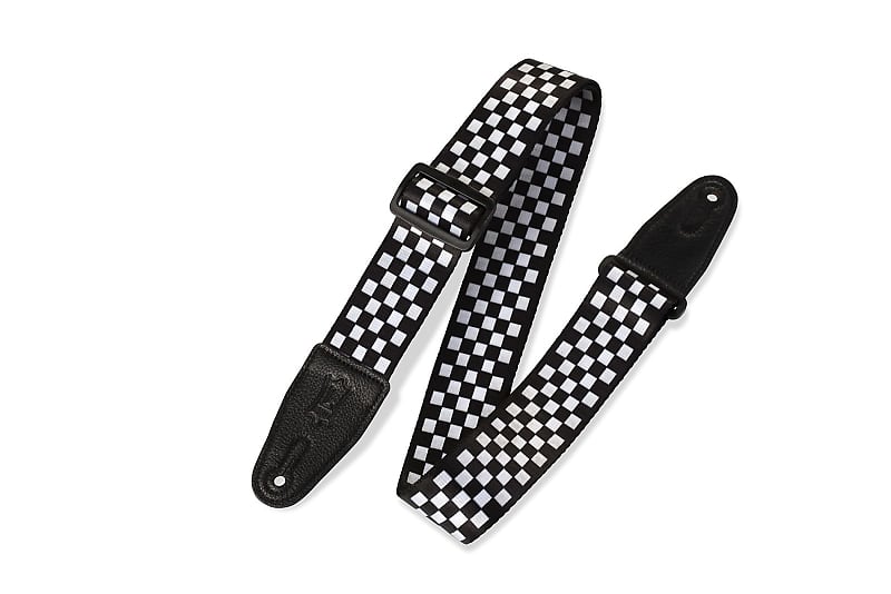 Levy's MP-28 Blk/Wht Checkered Guitar Strap image 1