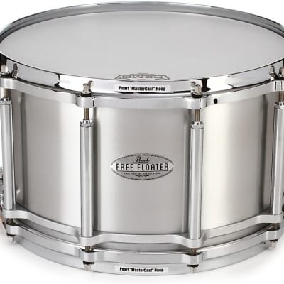 Pearl Free Floater Aluminum Snare Drum - 8 x 14-inch - Brushed image 1