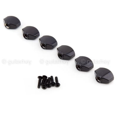 BRAND NEW (6) Buttons for Gotoh Tuners Mini Sealed Schaller Style - BLACK #07