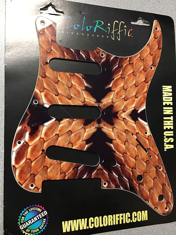 ColoRiffic Strat Pickguard - Strat 11 SSS  Snake Skin- Part # 1053- Made in USA image 1