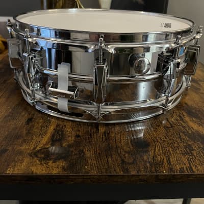 Ludwig  Supraphonic 5x14" 10-Lug Snare Blue/Olive Badge - 70’s image 6