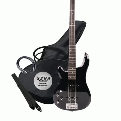 Ashton AB4LBK Left Handed Bass Guitar in Black for sale