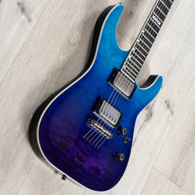 ESP E-II Horizon NT-II Guitar, Quilted Maple, EMG 57 / 66, Blue-Purple Gradation image 2